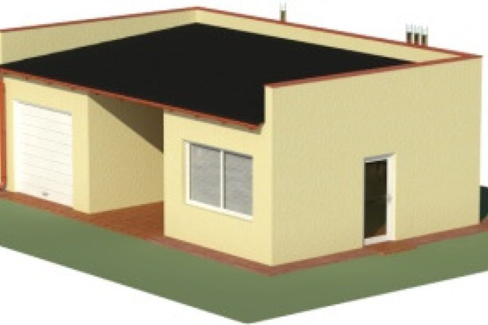 Projekt budynku usługowo-garażowego ZG-61, parterowy, bez podpiwniczenia - model