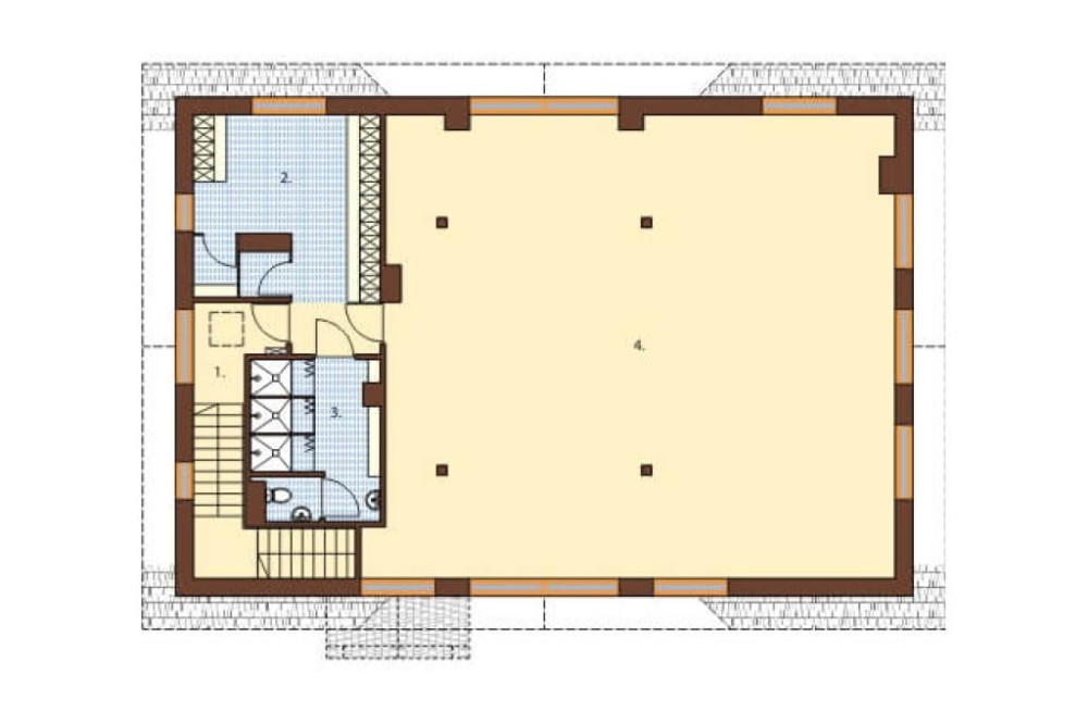 Projekt centrum odnowy LK-27, parterowy z poddaszem użytkowym, niepodpiwniczony, bez garażu - rzut poddasza