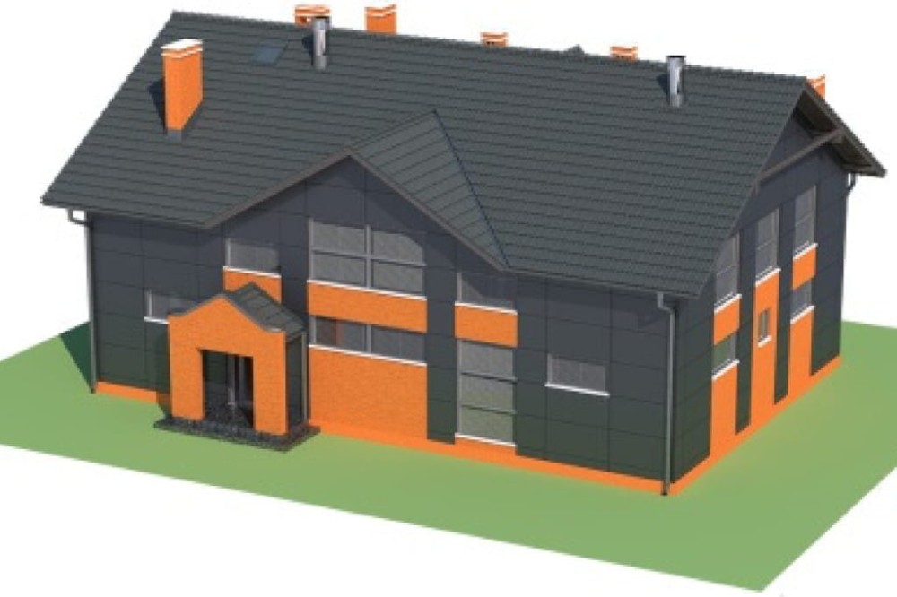 Projekt centrum odnowy LK-27, parterowy z poddaszem użytkowym, niepodpiwniczony, bez garażu - model