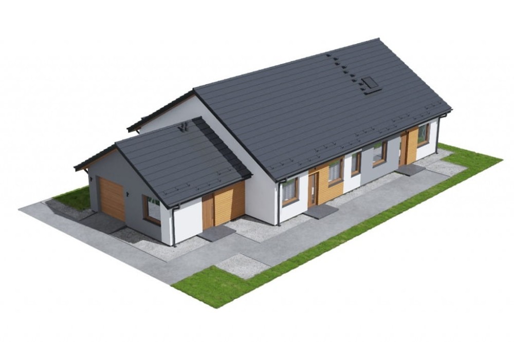 Projekt domu Liger 2 L-6730, dwulakalowy, parterowy, niepodpiwniczony, z garażem jednostanowiskowym - model