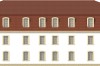 Projekt hotelu LK-74, dwupiętrowy, podpiwniczony, bez garażu - elewacja ogrodowa