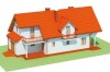 Projekt domu Branice DM-6457, parterowy z poddaszem użytkowym, z garażem, bez podpiwniczenia - model