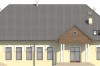 Projekt domu weselnego LK-42, parterowy z antresolą, bez podpiwniczenia, bez garażu - elewacja frontowa