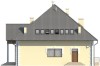 Projekt domu weselnego LK-42, parterowy z antresolą, bez podpiwniczenia, bez garażu - elewacja prawa
