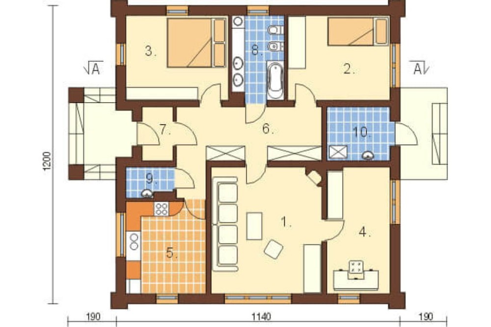 Projekt domu Modryń L-6301, parterowy, niepodpiwniczony, bez garażu - rzut parteru