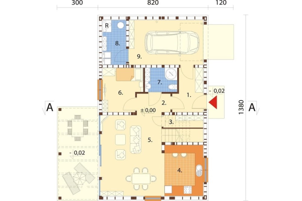 Projekt domu DM-6765 - rzut parteru