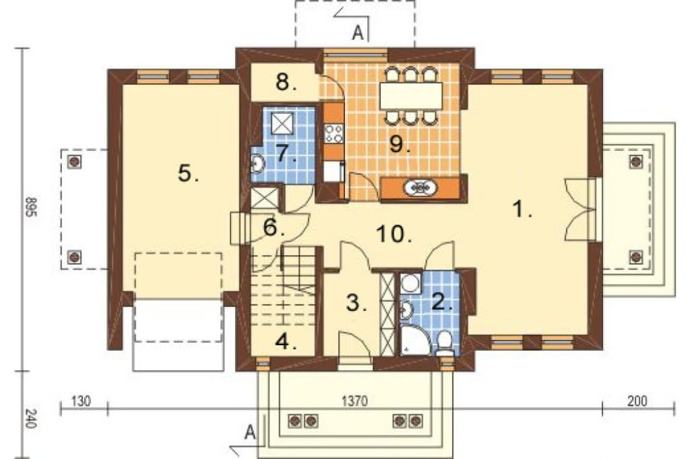 Projekt domu Helenówka L-6216, parterowy, z garażem, z poddaszem mieszkalnym, bez podpiwniczenia - rzut parteru