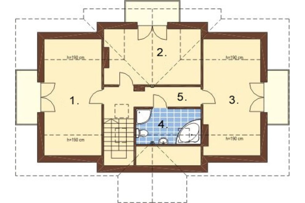 Projekt domu Helenówka L-6216, parterowy, z garażem, z poddaszem mieszkalnym, bez podpiwniczenia - rzut poddasza