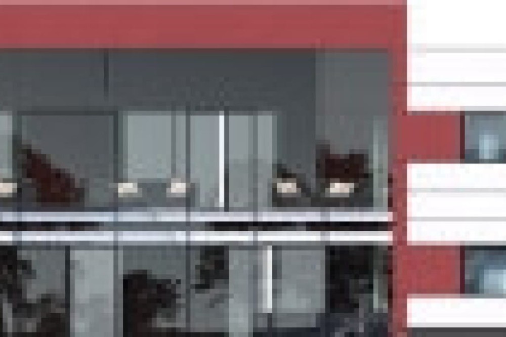 Projekt hotelu LK-96, dwukondygnacyjny, niepodpiwniczony, bez garażu - elewacja frontowa