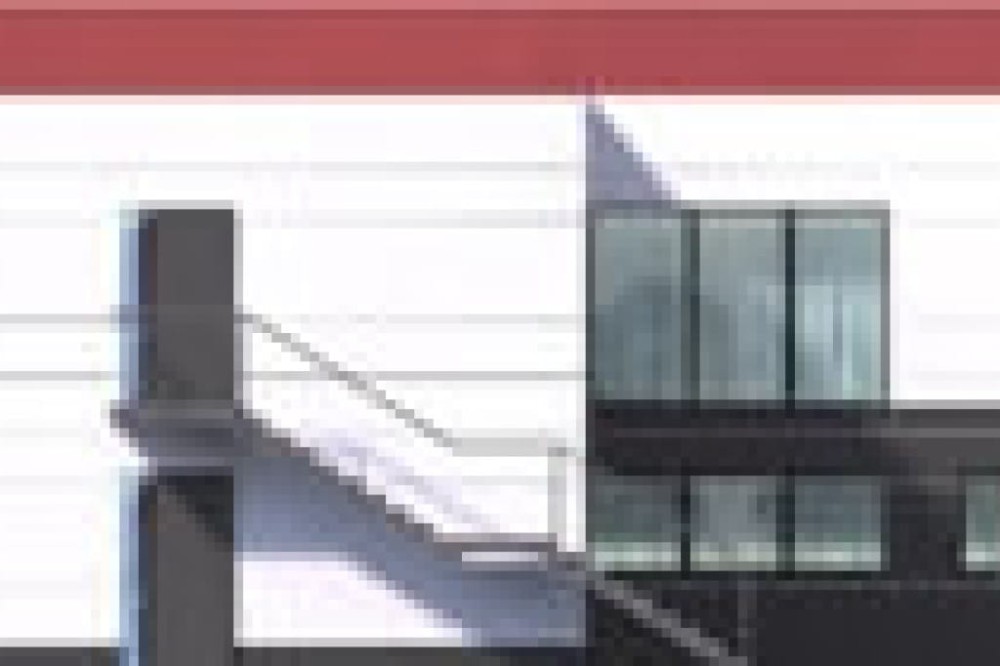 Projekt hotelu LK-96, dwukondygnacyjny, niepodpiwniczony, bez garażu - elewacja lewa
