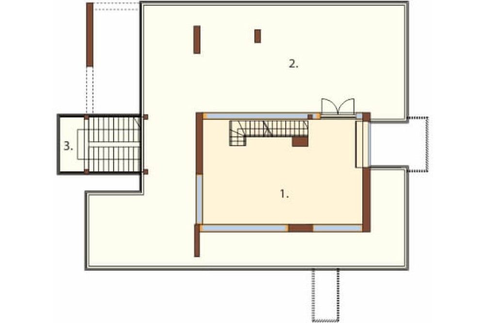 Projekt budynku biurowego LK-30, 5-kondygnacyjny, bez podpiwniczenia, bez garażu - rzut czwartego piętra