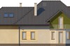 Projekt domu Astry DM-6572, parterowy z poddaszem mieszkalnym, niepodpiwniczony, z garażem dwustanowiskowym - elewacja ogrodowa