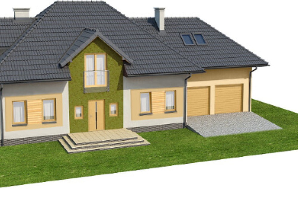 Projekt domu Astry DM-6572, parterowy z poddaszem mieszkalnym, niepodpiwniczony, z garażem dwustanowiskowym - model