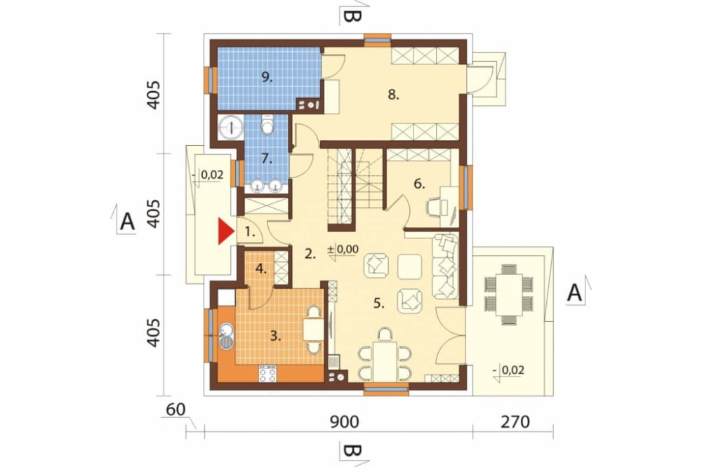 Projekt domu L-6630 - rzut parteru