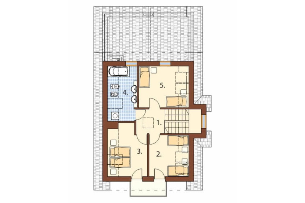 Projekt domu Bobowa DM-6251 B, parterowy z poddaszem mieszkalnym, bez podpiwniczenia - rzut poddasza