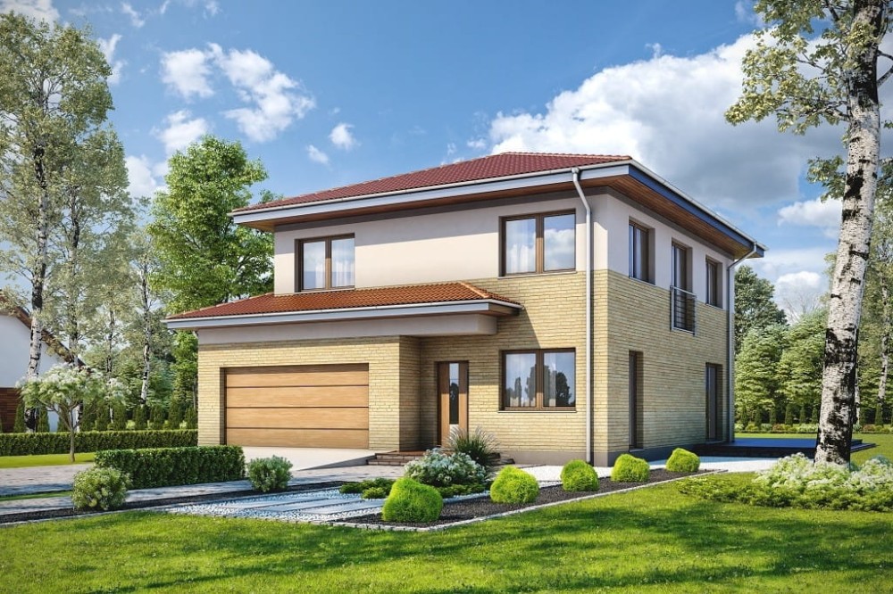 Projekt domu Igetio 2 L-6679, piętrowy z garażem, jednorodzinny - kolorystyka wersja 3