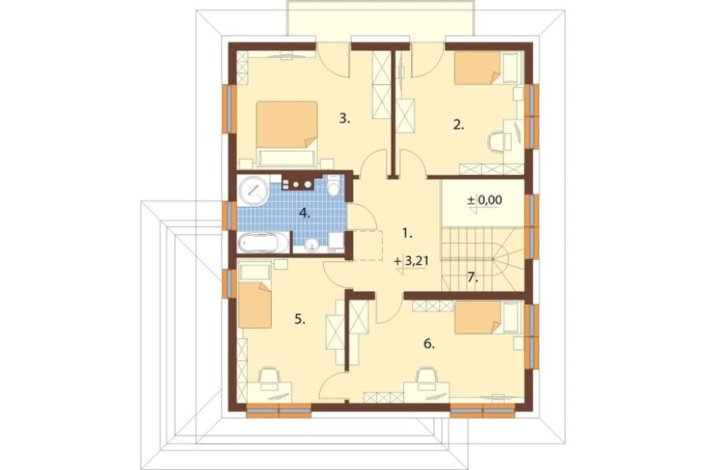 Projekt domu Igetio 2 L-6679, piętrowy z garażem, jednorodzinny - rzut poddasza