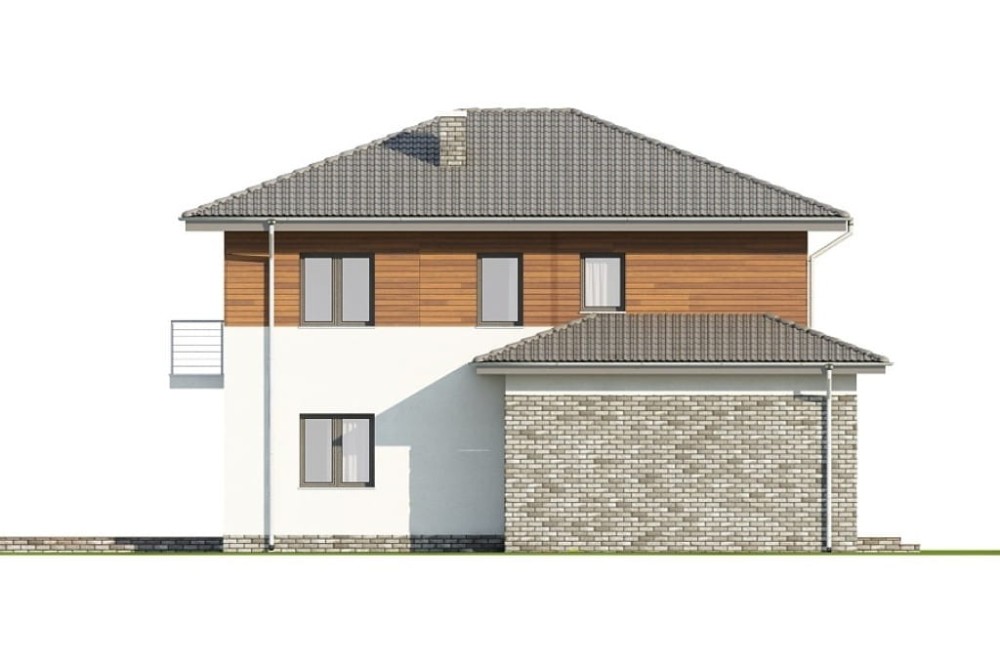 Projekt domu Igetio 2 L-6679, piętrowy z garażem, jednorodzinny -  wizualizacja elewacji lewej