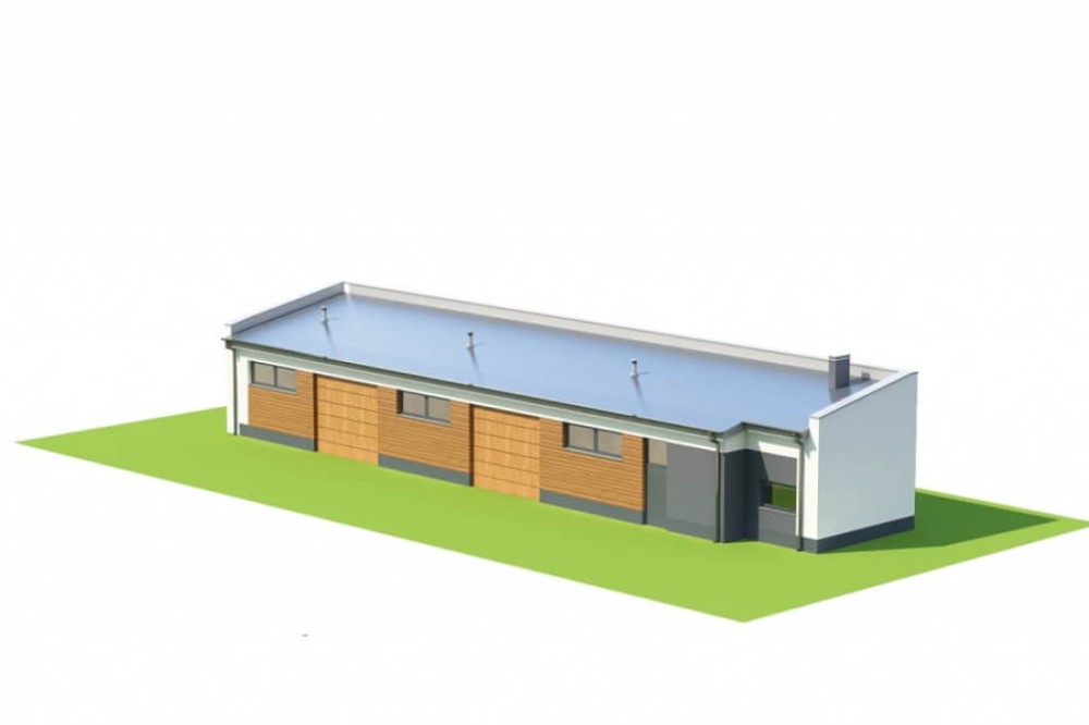 Projekt budynku magazynowo-gospodarczego ZG-99, parterowy, niepodpiwniczony - model
