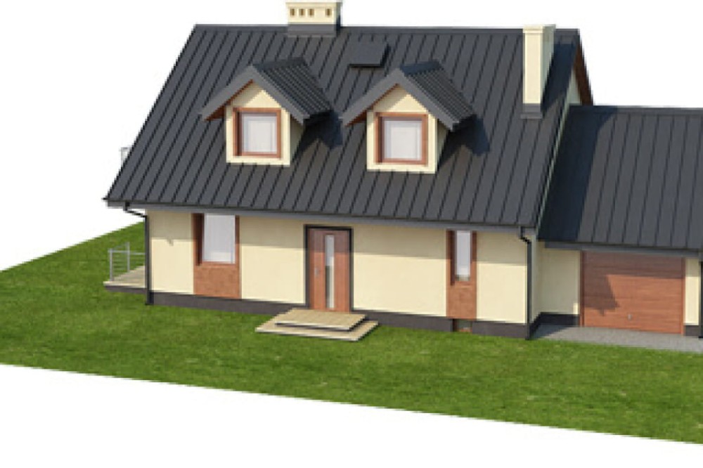 Projekt domu Kasztanów  DM-6431 , parterowy z poddaszem użytkowym i podpiwniczeniem, jednorodzinny, tradycyjny. -model