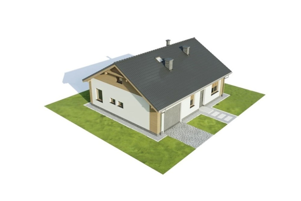Projekt domu Drobeta 2 L-6733, parterowy, niepodpiwniczony, z garażem jednostanowiskowym - model