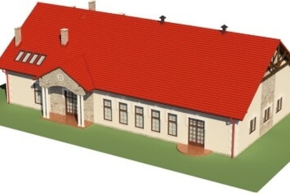 Projekt restauracji LK-24 B, parterowy z antresolą, niepodpiwniczony, bez garażu - model