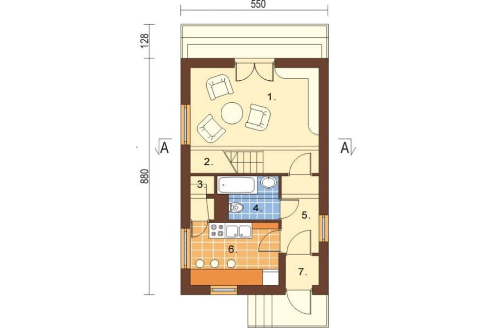 Projekt domu Wierzbin 2 L-6038, jednorodzinny, parterowy z garażem, z poddaszem mieszkalnym, podpiwniczony - rzut parteru