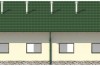 Projekt obory ZG-83, parterowy, niepodpiwniczony, bez poddasza - elewacja frontowa