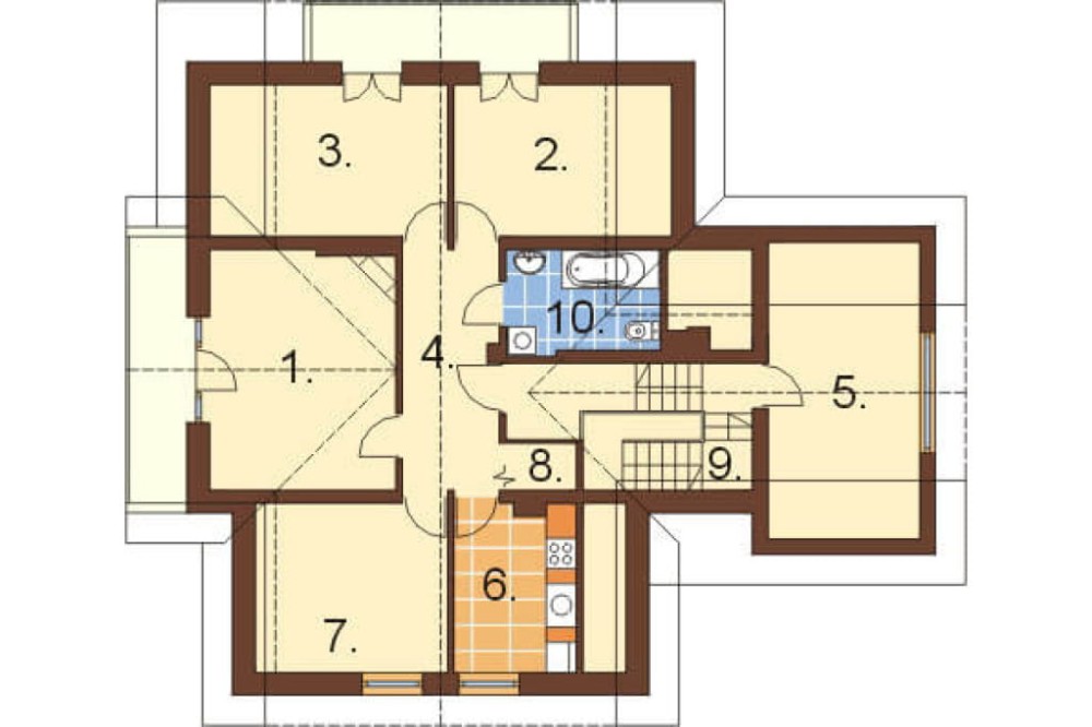 Projekt domu Osiecko L-6236, parterowy z poddaszem użytkowym, z podpiwniczeniem, z dwoma garażami, tradycyjny - rzut poddasza