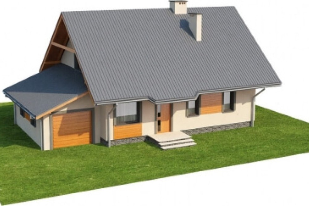 Projekt domu Polubicze L-6156, parterowy z poddaszem mieszkalnym, z garażem, częściowo podpiwniczony -  model