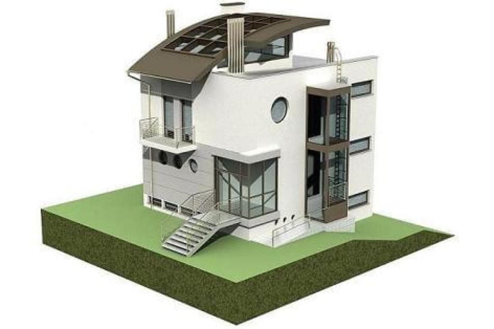 Projekt baru LK-02, budynek piętrowy, podpiwniczony - model