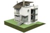 Projekt baru LK-02, budynek piętrowy, podpiwniczony - model