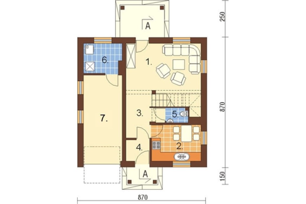 Projekt domu Rajsko L-6187, parterowy z poddaszem mieszkalnym, bez podpiwniczenia - rzut parteru