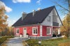 Projekt domu Trzemeszno N DM-6214 N, parterowy z poddaszem mieszkalnym, częściowo podpiwniczony - kolorystyka wersja 3