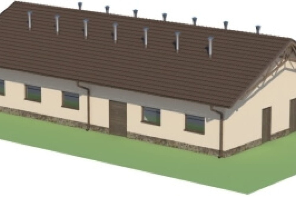 Projekt chlewni LZG-81, parterowy niepodpiwniczony, bez poddasza - model