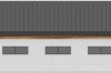 Projekt hali magazynowej LK-94, jednokondygnacyjny, parterowy, bez podpiwniczenia - elewacja prawa