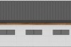 Projekt hali magazynowej LK-94, jednokondygnacyjny, parterowy, bez podpiwniczenia - elewacja lewa