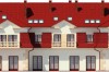 Projekt hotelu LK-21, budynek piętrowy z poddaszem użytkowym, bez podpiwniczenia - elewacja lewa