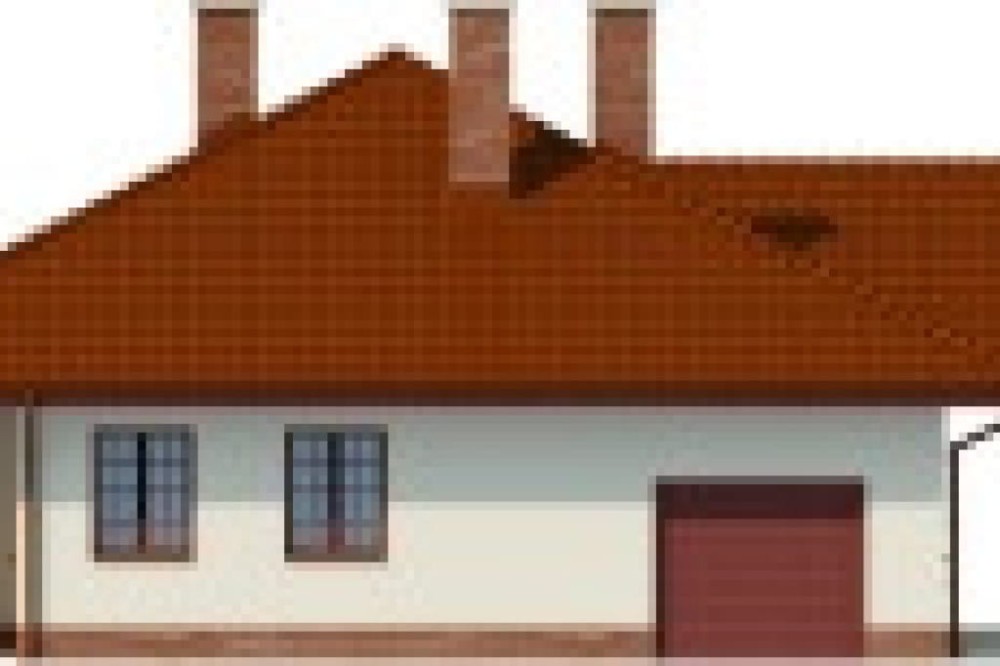 Projekt domu Ełk 2 L-6471, parterowy, jednorodzinny, dworkowy, z garażem -elewacja lewa