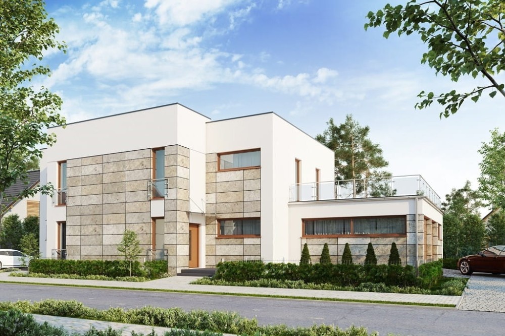 Projekt domu Laria 2 L-6680, piętrowy, niepodpiwniczony z garażem dwustanowiskowym - kolorystyka wersja 3