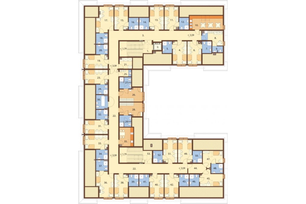 Projekt budynku K-121 - rzut poddasza