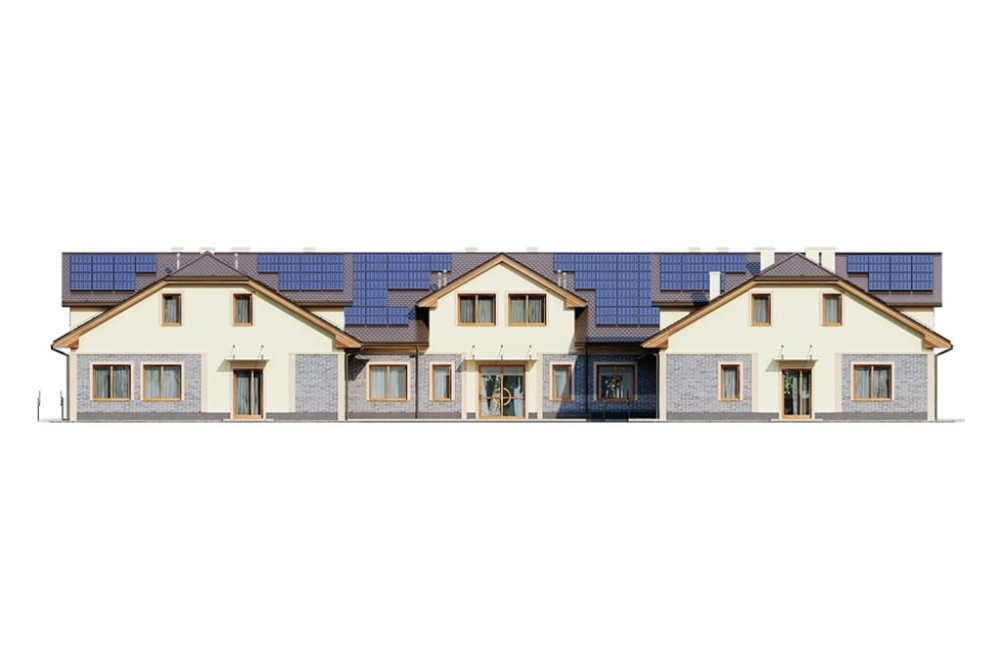 Projekt budynku K-121 - elewacja frontowa