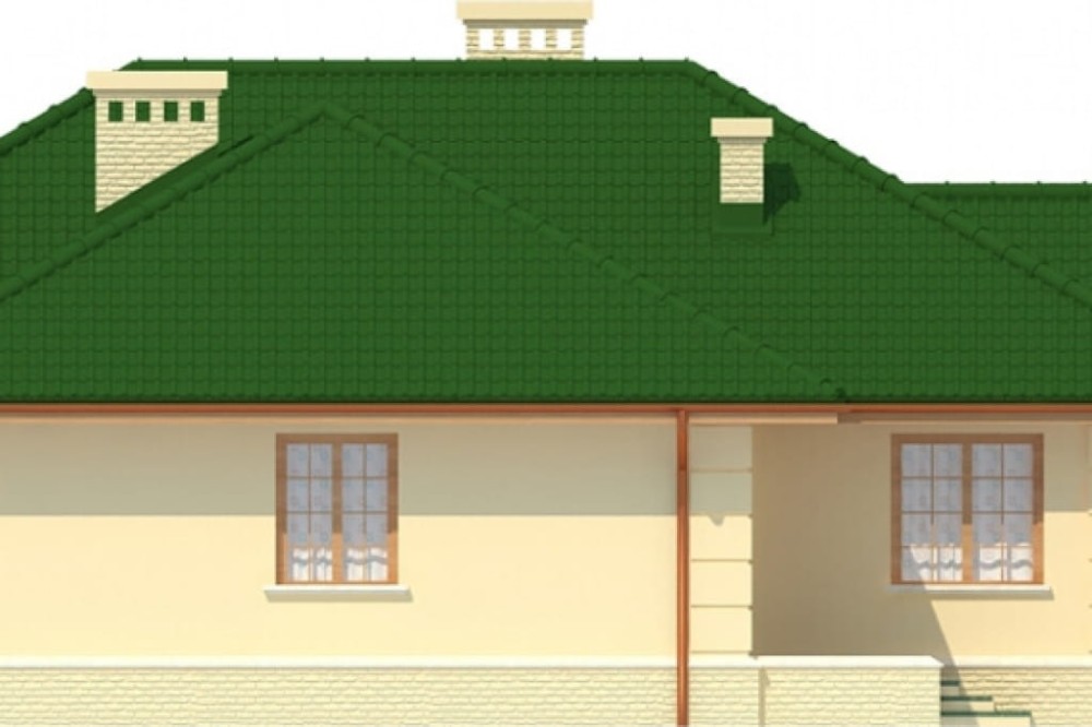 Projekt domu Miłosna 2 L-6429, parterowy, z garażem, bez podpiwniczenia - elewacja lewa