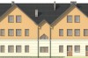Projekt budynku usługowego K-20 B, budynek piętrowy z poddaszem, podpiwniczony - elewacja ogrodowa