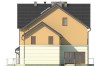 Projekt budynku usługowego K-20 B, budynek piętrowy z poddaszem, podpiwniczony - elewacja prawa