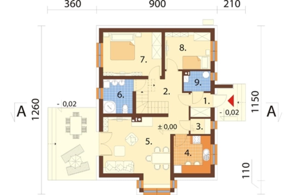 Projekt domu DM-6815 - rzut parteru