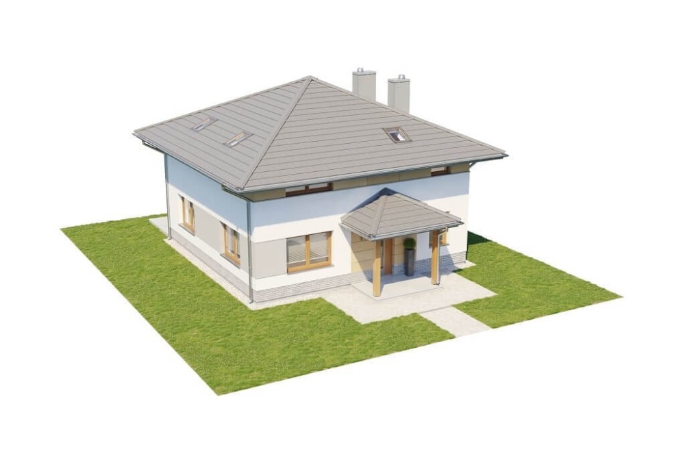 Projekt domu Wrzosownik 2 L-6647, parterowy, z poddaszem użytkowym, niepodpiwniczony - model