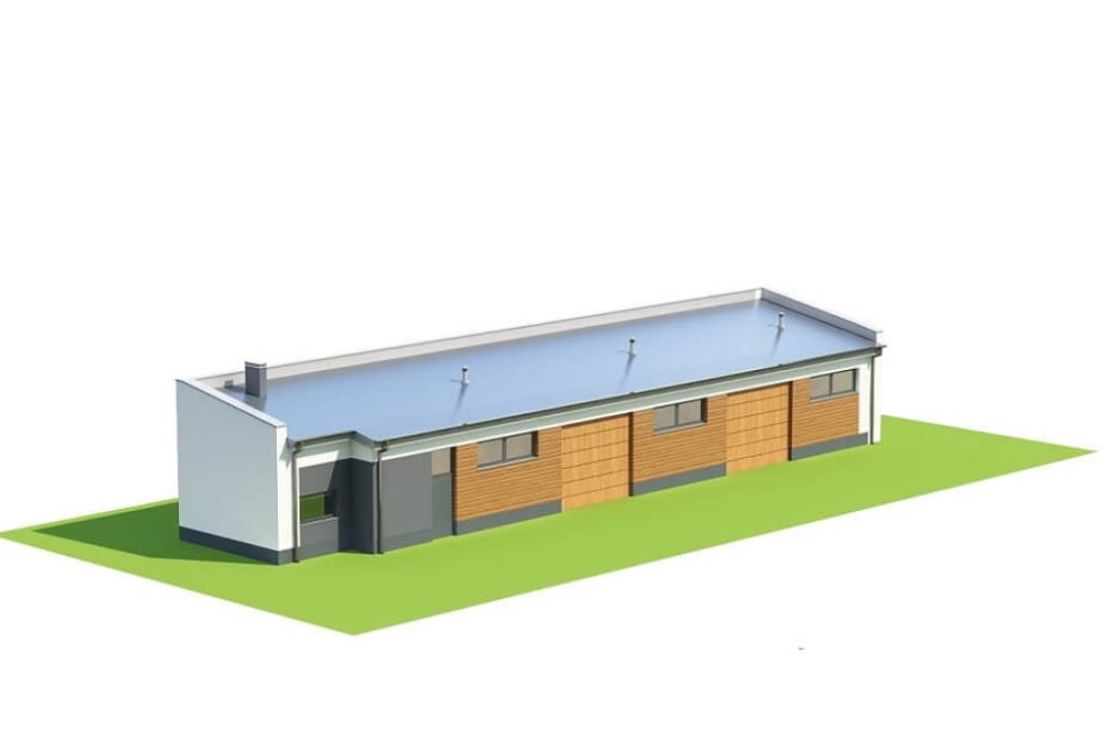 Projekt budynku magazynowo-gospodarczego LZG-99, parterowy, niepodpiwniczony - model