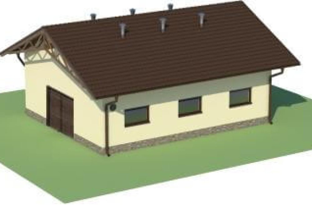 Projekt budynku gospodarczego LZG-88, parterowy, niepodpiwniczony - model