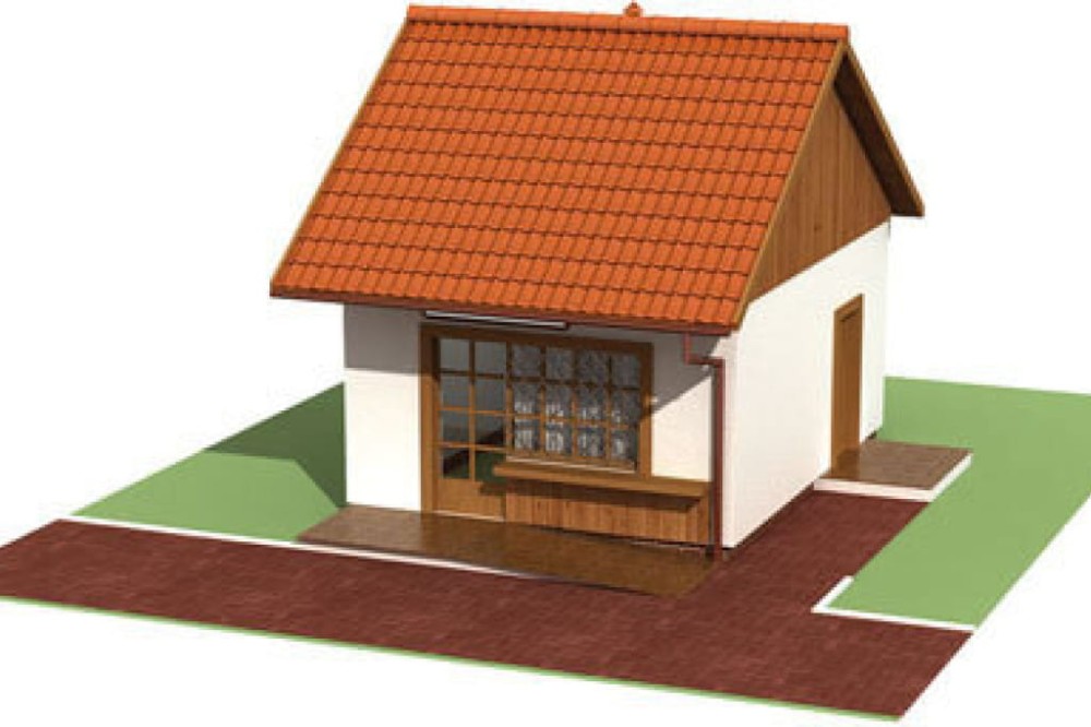 Projekt sklepu ZG-54, parterowy, niepodpiwniczony, bez garażu - model